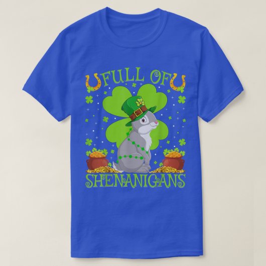 Bunny Full of Shenanigans Funny Rabbit Bunny St Pa T-shirt (Design voorkant)