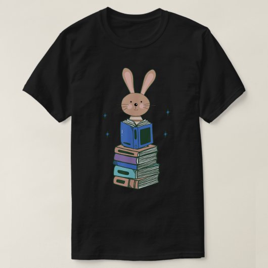 Bunny Funny Cute Bookworm Girls Boys Reading T-shirt (Design voorkant)