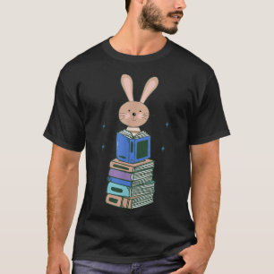 Bunny Funny Cute Bookworm Girls Boys Reading T-shirt