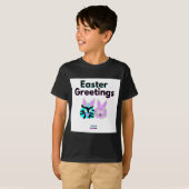 Bunny Fuzzies Boys Zwart Basic T Shirt (Voorkant volledig)