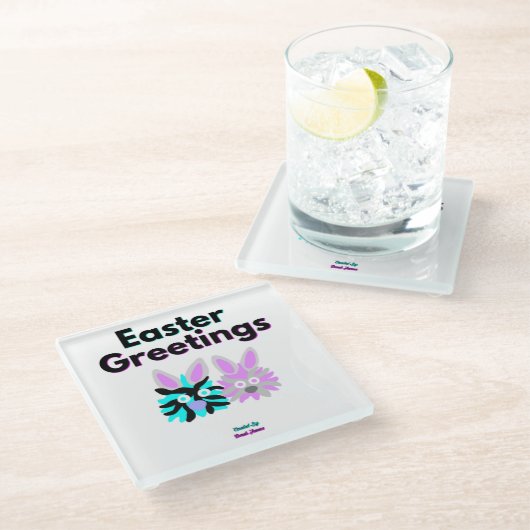 Bunny Fuzzies Glass Onderzetter (Schuin)