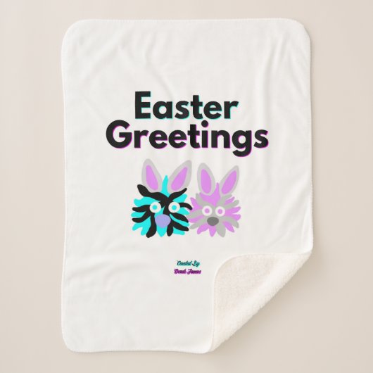 Bunny Fuzzies Kleine Sherpa Deken (Voorkant)