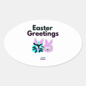 Bunny Fuzzies Ovale Sticker (Voorkant)