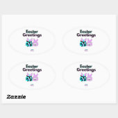 Bunny Fuzzies Ovale Sticker (Vel)