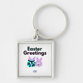 Bunny Fuzzies Premium Vierkante Sleutelhanger