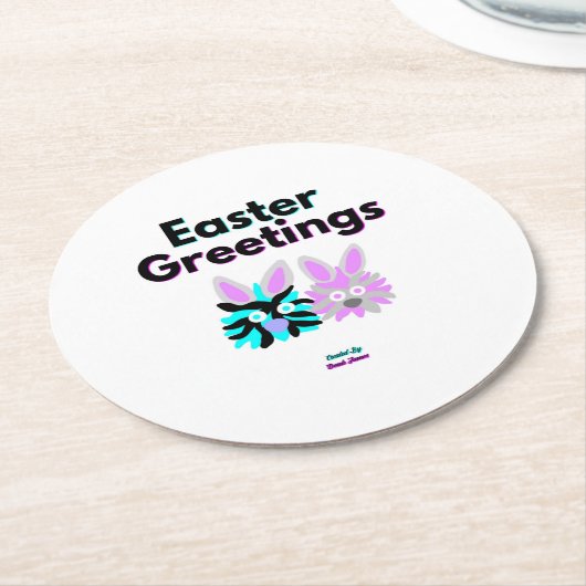 Bunny Fuzzies Rond Papier Onderzetter (Gebogen)