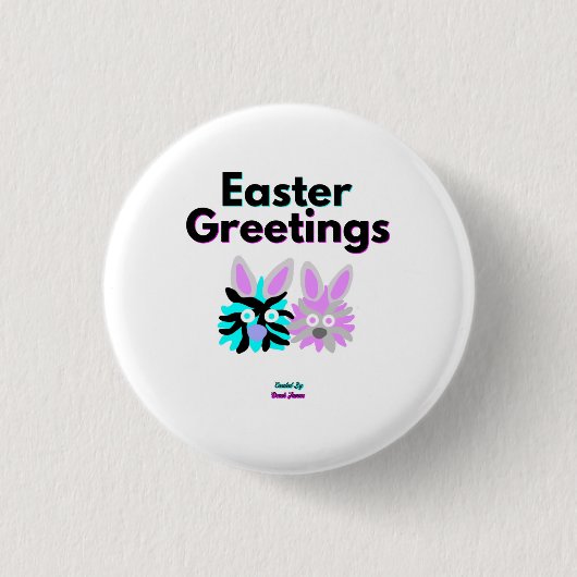 Bunny Fuzzies Ronde Button (Voorkant)