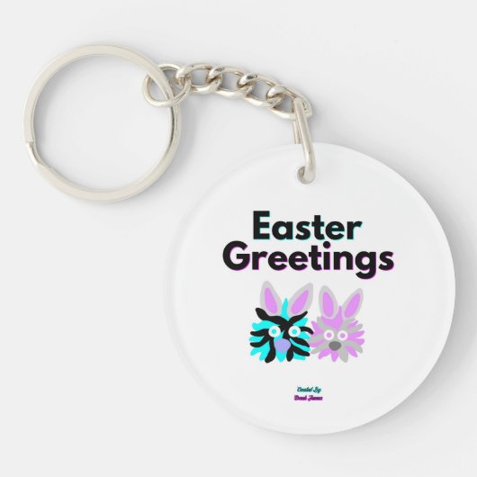 Bunny Fuzzies Ronde Sleutelhanger (Voorkant)