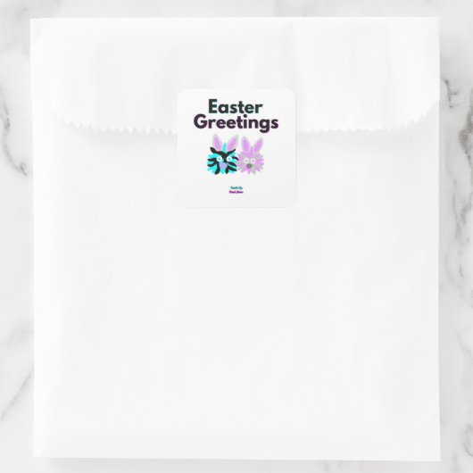Bunny Fuzzies Square Sticker (Tas)