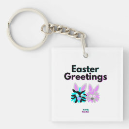 Bunny Fuzzies Vierkante Sleutelhanger