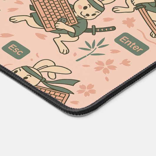 Bunny Gamer Keyboard Samurai Bureaumat (Hoek)