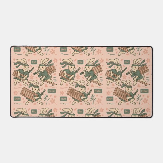 Bunny Gamer Keyboard Samurai  Bureaumat (Voorkant)