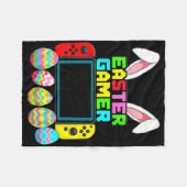 Bunny Gaming Controller Gamer Jongens Grappige Vid Fleece Deken (Voorkant (Horizontaal))