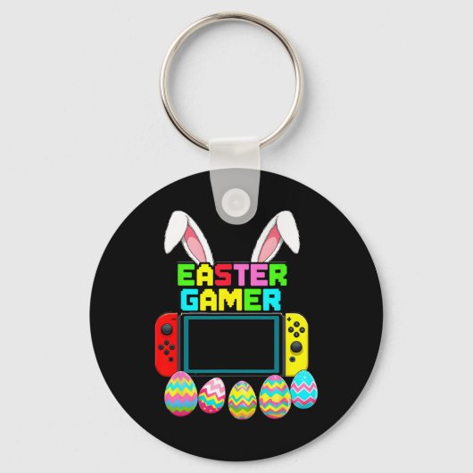Bunny Gaming Controller Gamer Jongens Grappige Vid Sleutelhanger (Voorkant)