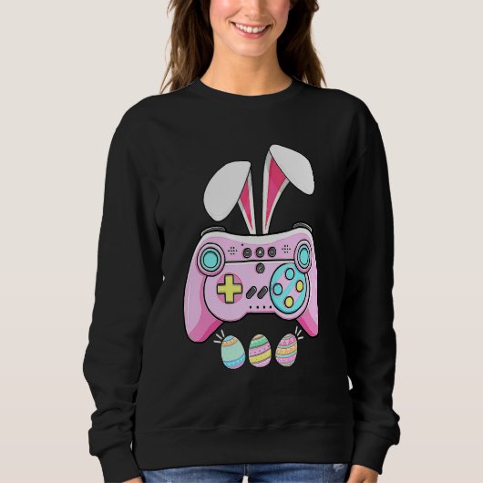 Bunny Gaming Controller Video Game Gamer Pasen Da Trui (Voorkant)