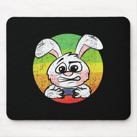 Bunny Gaming Easter Egg Hunting Video-game Besturi Muismat (Voorkant)