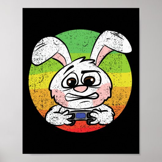 Bunny Gaming Easter Egg Hunting Video-game Besturi Poster (Voorkant)