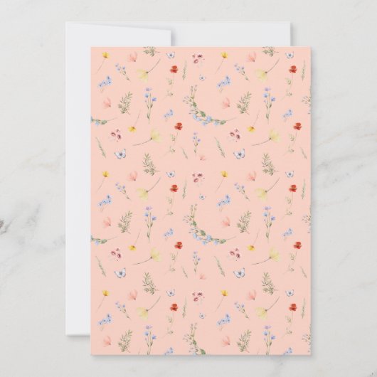 Bunny Garden First Birthday Invitation Kaart (Achterkant)