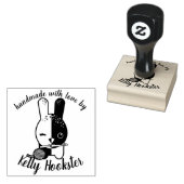 Bunny gehaakte haak garen handgemaakt met liefde s rubberstempel (Gestempeld)