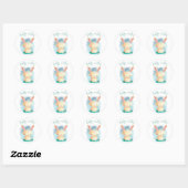Bunny - Gelukkig Pasen  Ronde Sticker (Vel)