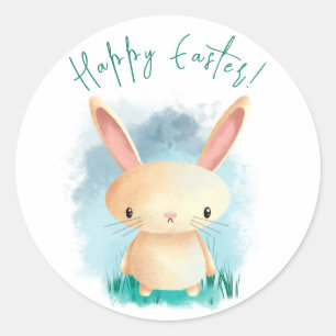 Bunny - Gelukkig Pasen Ronde Sticker