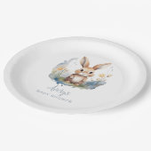 Bunny Gender Neutraal Baby shower Papieren Bordje (Gekanteld)