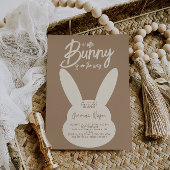 Bunny Gender Neutral Modern Script Baby shower Kaart