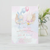 Bunny Gender Reopenbaart Uitnodiging (Staand voorkant)