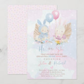 Bunny Gender Reopenbaart Uitnodiging (Voorkant / Achterkant)