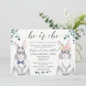 Bunny Gender Reopenbaart Uitnodiging (Staand voorkant)