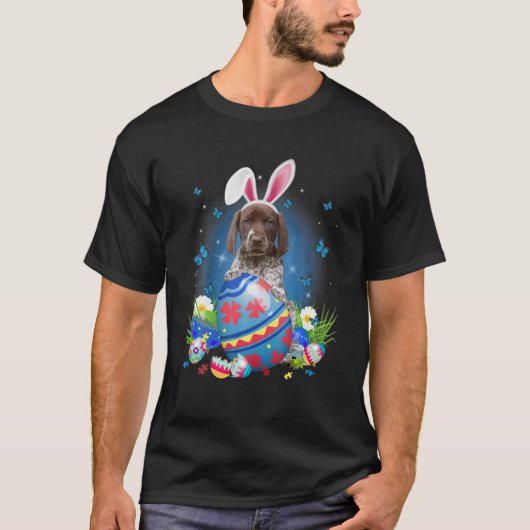 Bunny German Shorthaired Pointer with Egg Basket E T-shirt (Voorkant)