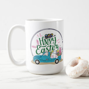 Bunny geviert de Mok van de koffie op paasdag