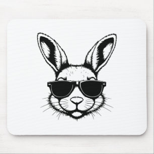 Bunny Gezicht Met Zonnebril Paasdag Voor Jongens M Muismat