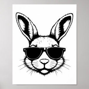 Bunny Gezicht Met Zonnebril Paasdag Voor Jongens M Poster