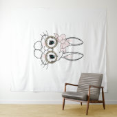 Bunny Gezicht Pasen Dier Print Bril Lente Wandkleed (In Situ (horizontaal))