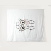Bunny Gezicht Pasen Dier Print Bril Lente Wandkleed (Voorkant (horizontaal))
