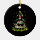 Bunny Gift | Bunny Rabbit-kerstboomverlichting Keramisch Ornament (Voorkant)