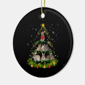 Bunny Gift | Bunny Rabbit-kerstboomverlichting Keramisch Ornament (Links)