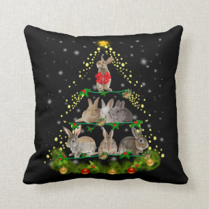 Bunny Gift   Bunny Rabbit-kerstboomverlichting Kussen