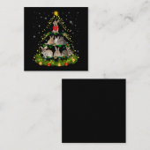Bunny Gift | Bunny Rabbit-kerstboomverlichting Vierkante Visitekaartje (Voorkant / Achterkant)
