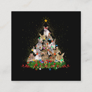 Bunny Gift   Kerstboom met konijnenkonijn — prac Vierkante Visitekaartje