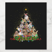 Bunny Gift | Kerstboom met konijnenkonijn — pracht Wijn Etiket (Enkel label)