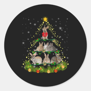 Bunny Gift kerstboomverlichting met konijn Ronde Sticker