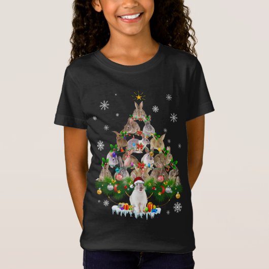Bunny Gift | Sneeuw voor kerstkonijnen in Cute Rab T-shirt (Voorkant)