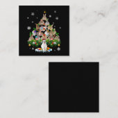 Bunny Gift | Sneeuw voor kerstkonijnen in Cute Rab Vierkante Visitekaartje (Voorkant / Achterkant)