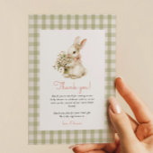  Bunny Gingham-Baby shower Bedankkaart