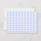 Bunny Gingham Blue Baby Shower Thank You Card Kaart (Achterkant)
