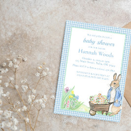Bunny Gingham Lente Pasen Baby shower Kaart