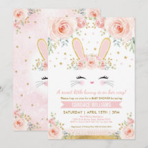  Bunny Girl Baby shower / Blush Gold Rabbit