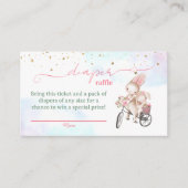 Bunny Girl Baby shower Luier Raffle Tickets Informatiekaartje (Voorkant)